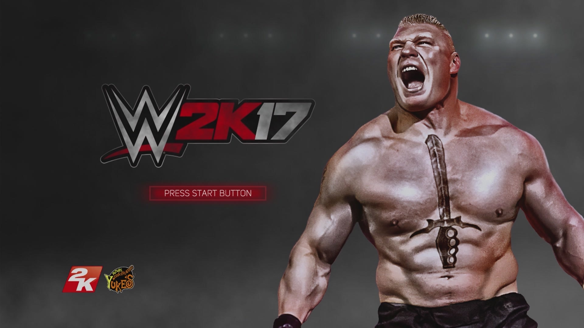 WWE 2K17 title screen for Xbox 360